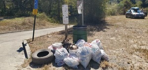 [Trash collected for Rivers Alive, 13:40:10, 30.6359195, -83.3111028]