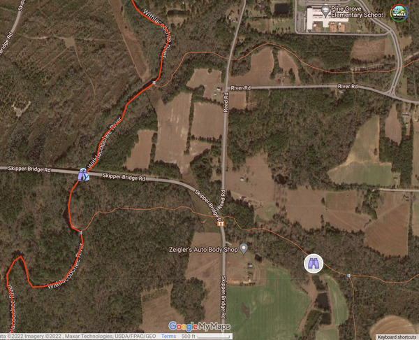 [Map: Shanks Mill next to Crawford Branch, in WWALS WLRWT map]