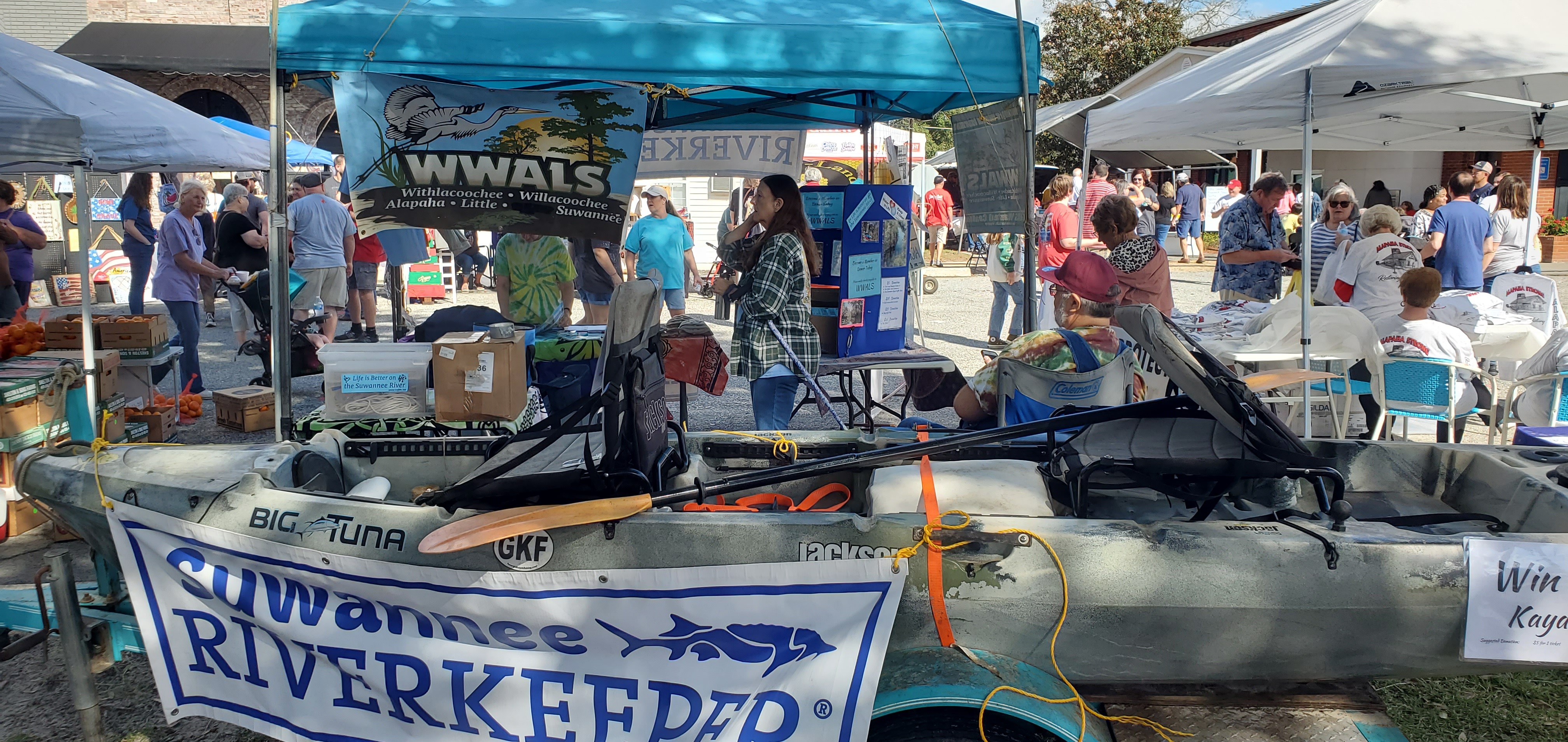 Raffle kayak and WWALS booth