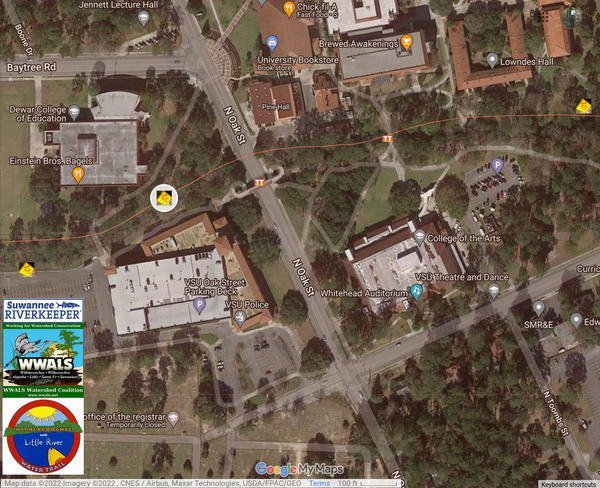 [Map: One Mile Branch at Oak Street, VSU, in WWALS WLRWT map]