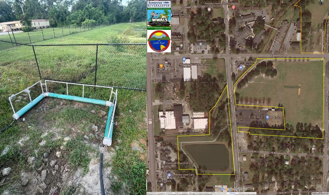 [Trash trap, map, Lee St. Detention Pond, Valdosta, GA]