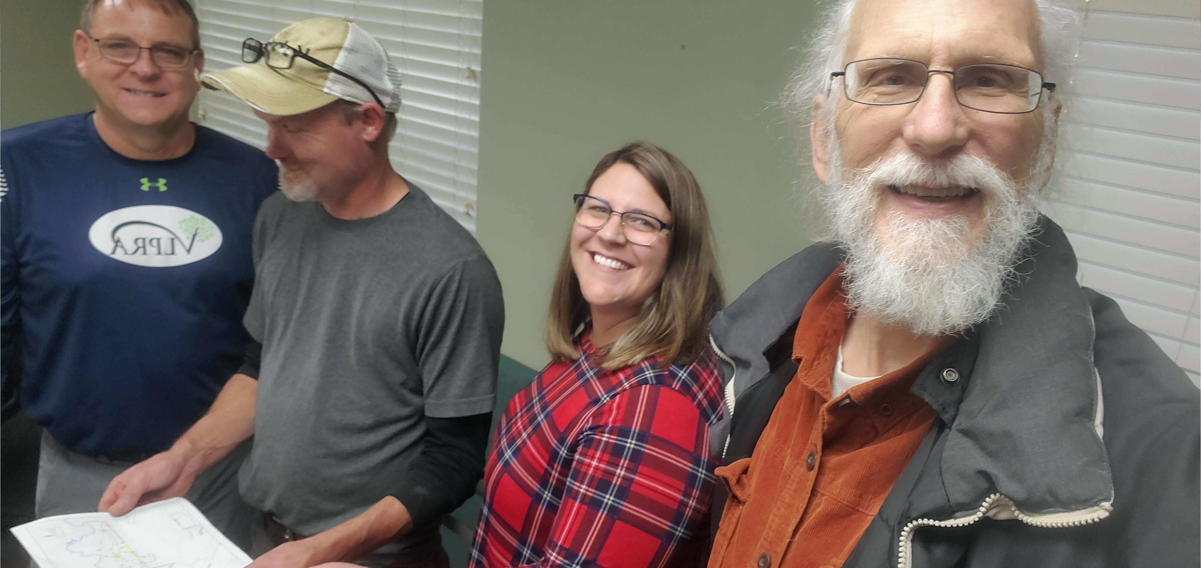 George Page, Jeff with the map, Jessica Catlett, John S. Quarterman