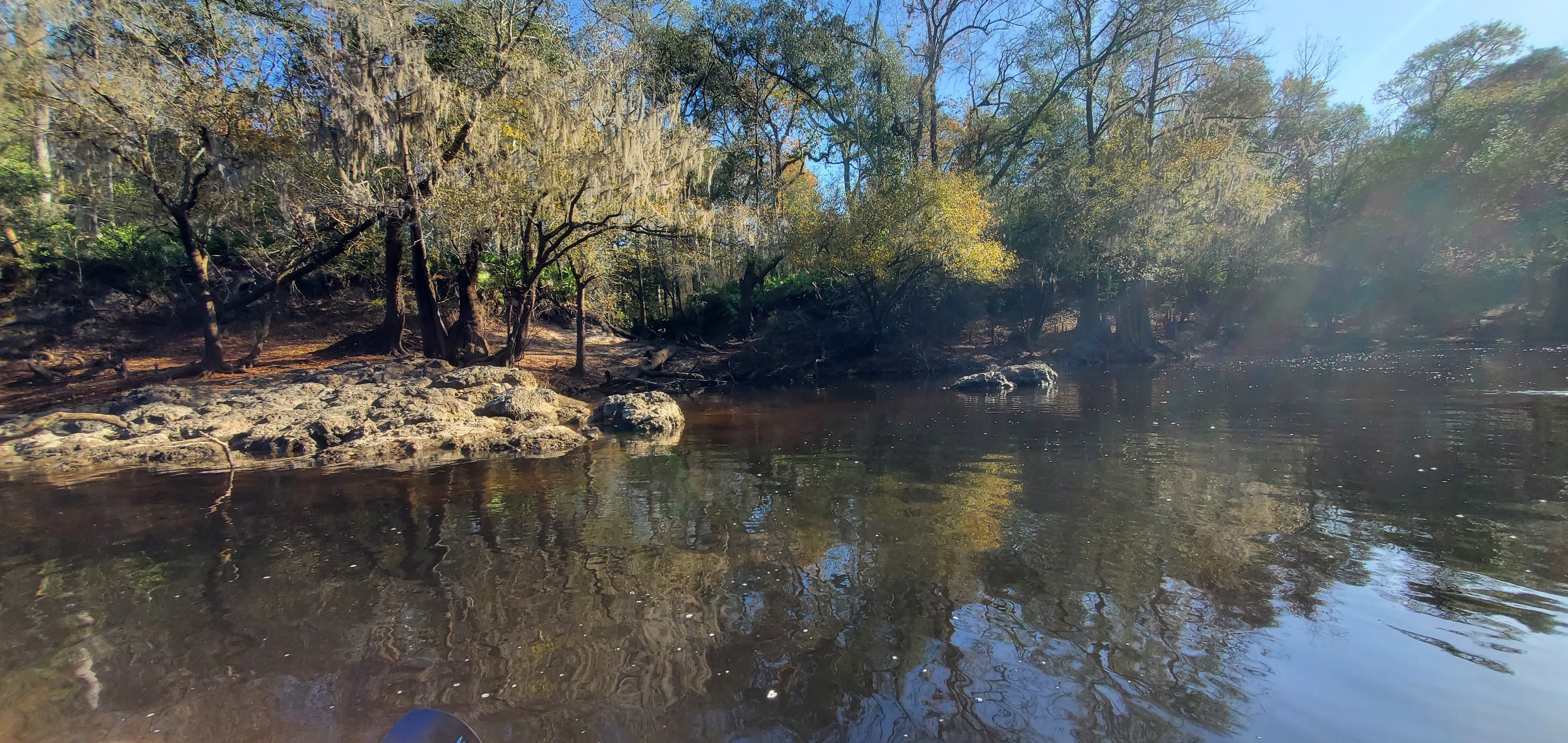 Rocks left (east) bank, 10:26:14, 30.7107972, -83.4542081