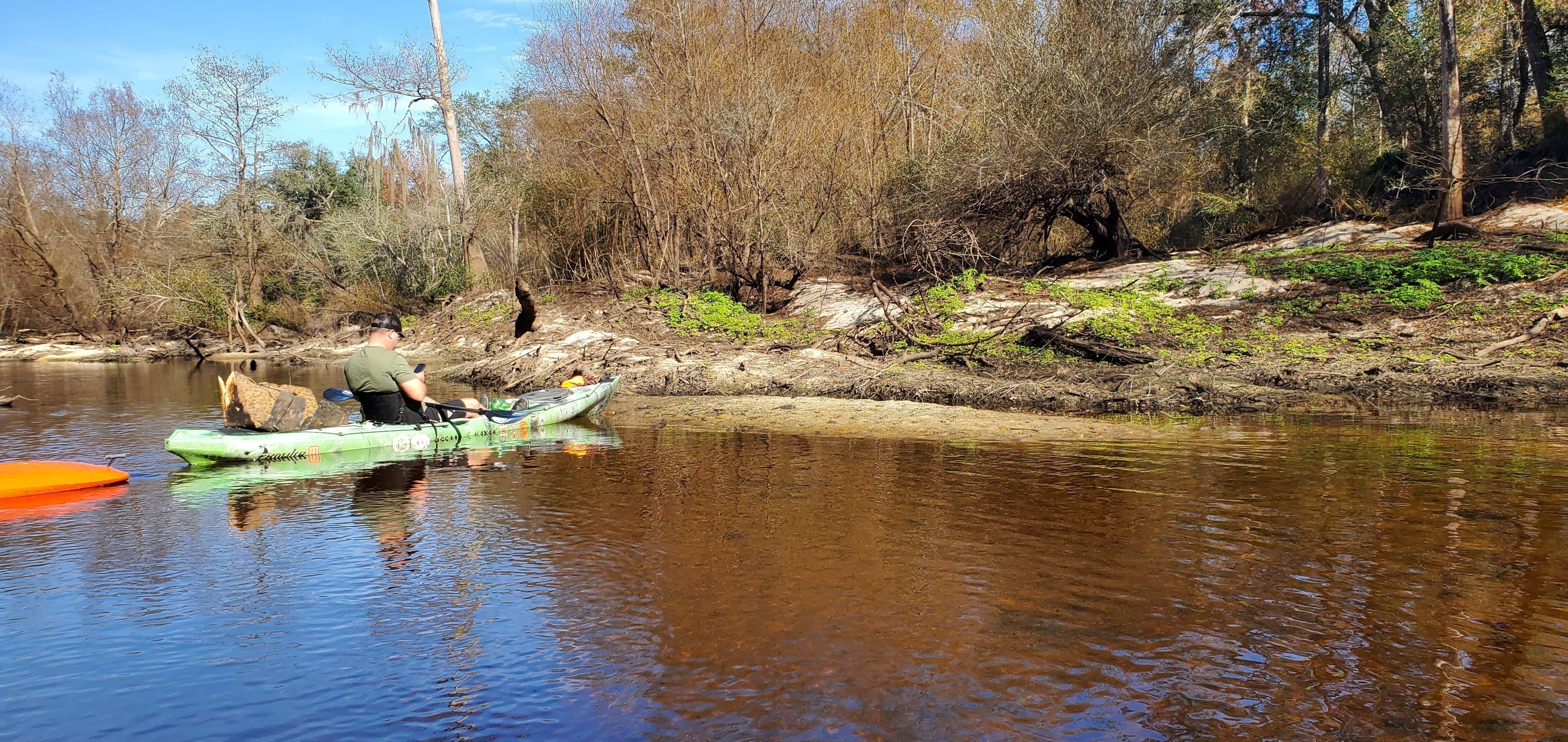 Bobby measuring trash distance, 11:18:10, 30.6968856, -83.4492408