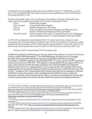 [Florida used this national default 6.5 g/day FCR, which was not based on any Florida-specific data, to derive its HHC in 1992 and has not revised those HHC since.]