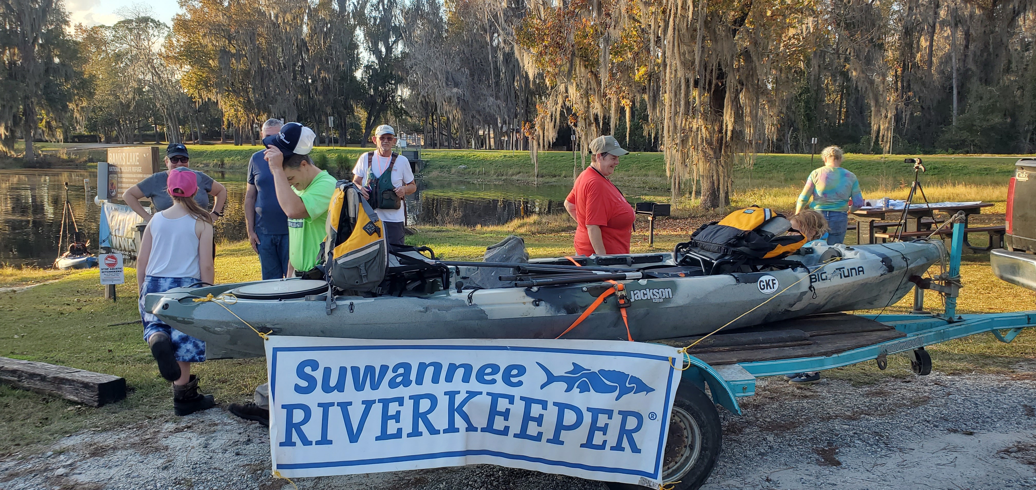 Holly Jones inspects her new kayak