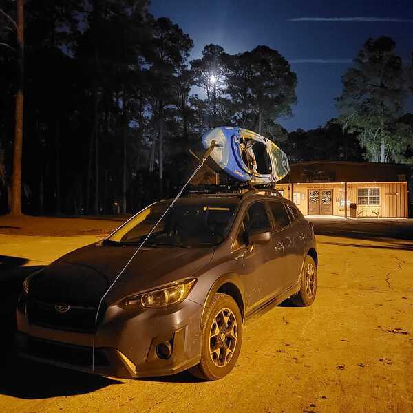 [Subaru with kayak --Elizabeth Brunner]