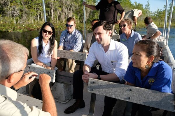 [Interior Secretary Haaland in the Okefenokee Swamp 2022-09-16 Photo: Shannon Estenoz and U.S. Fish and Wildlife Service]