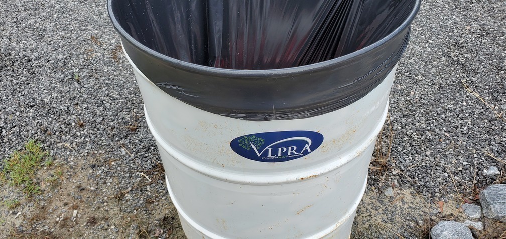 VLPRA trash barrel at Naylor Boat Ramp, 2020-06-13, 30.9253889, -83.0393611