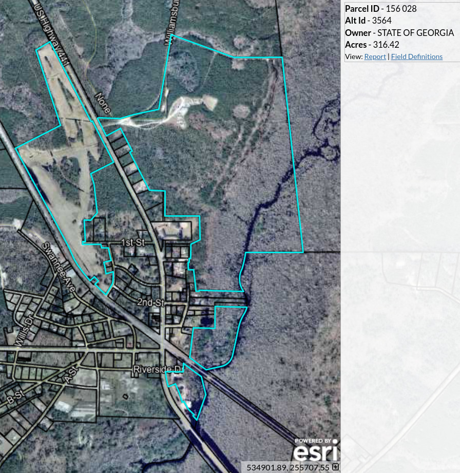 Map: State of Georgia, Clinch County Parcel 156 028