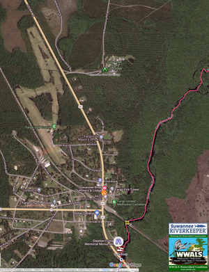 [Map: Suwannee River Visitor Center and Eco-Lodge in WWALS SRWT map]