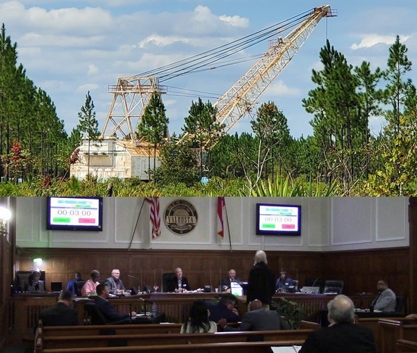 Dragline on TPM mine site 2022-09-27 and Valdosta City Council 2021-11-11