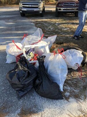 [Trash bags at Statenville --Russell Allen McBride]