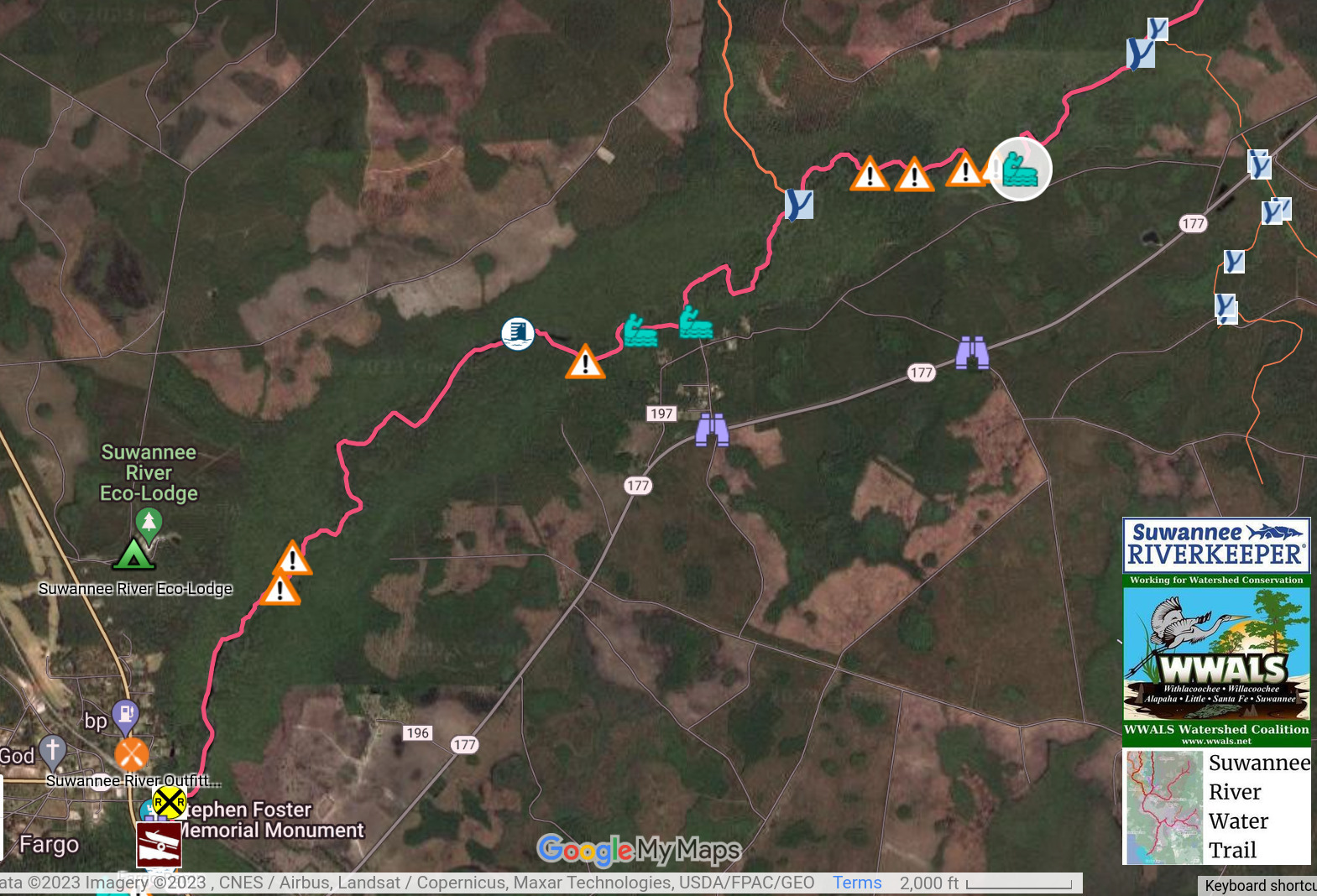 Map: Three Steps Landing to Fargo in WWALS SRWT Map