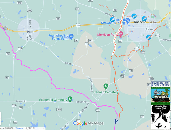 Map: Reynolds Creek, Rochell, ARWT