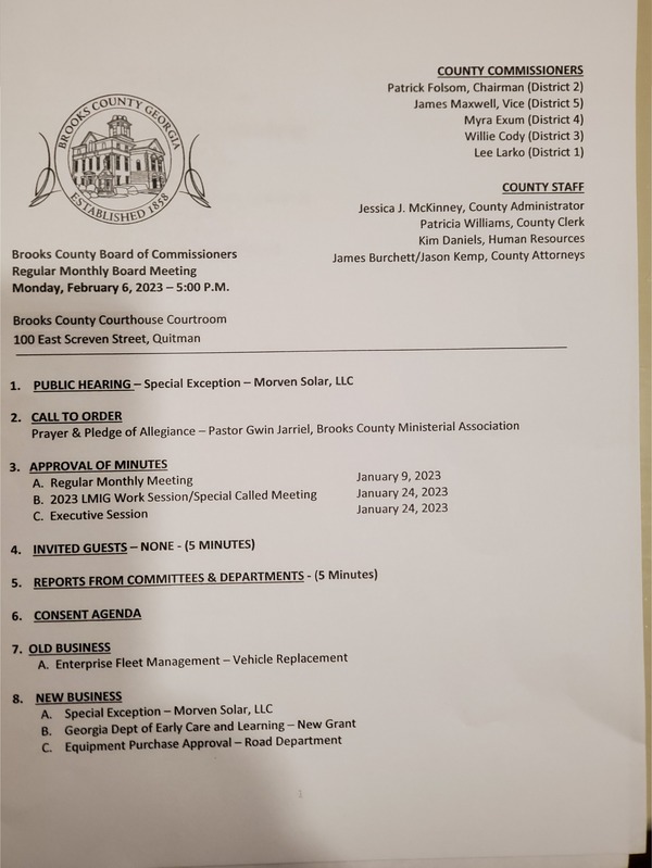 [Agenda Page 1]