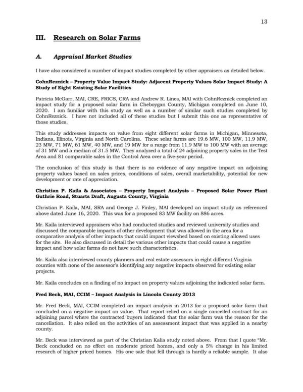 III. Research on Solar Farms