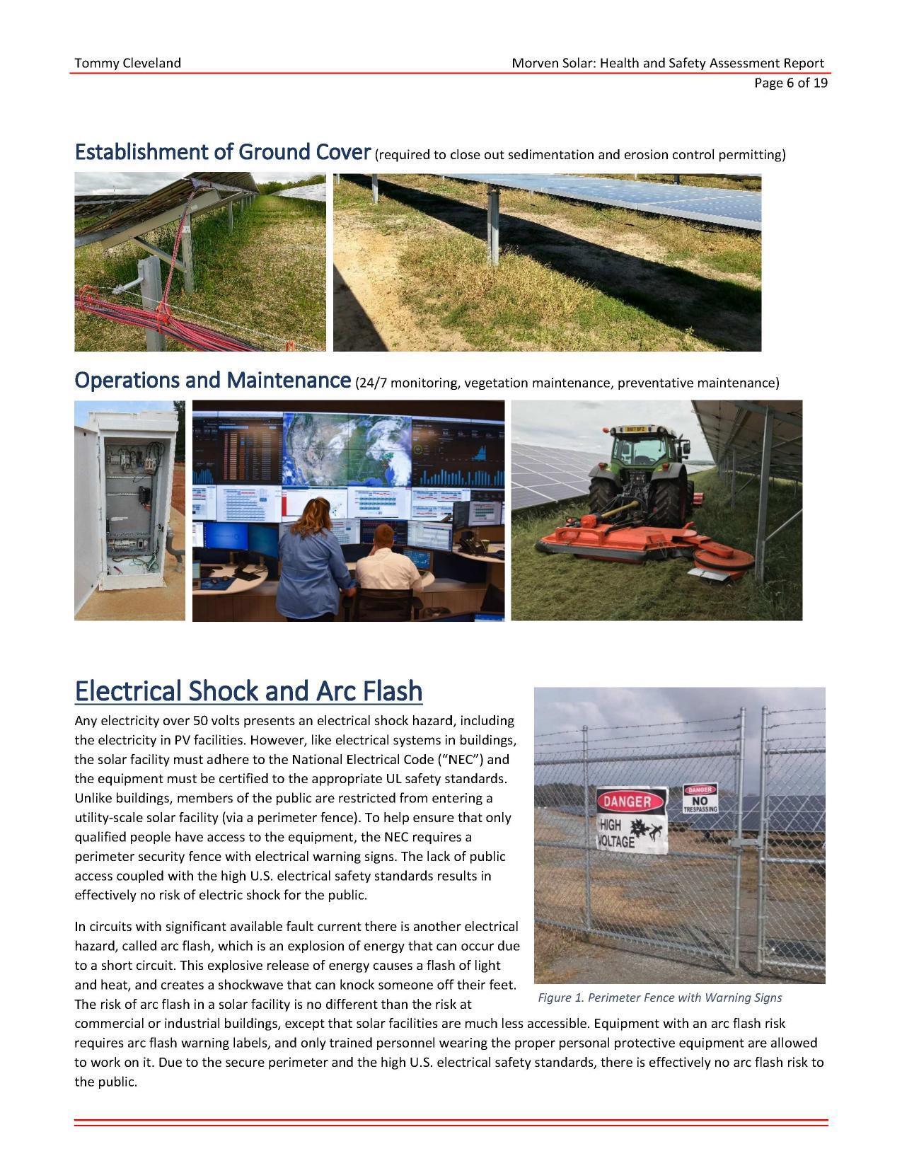 Pictures: Ground Cover, Operations and Maintenance, Electric Shock and Arc Flash