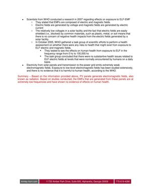 [the EMFs that are generated from these panels are at extremely low frequencies and have shown no evidence of effects on human health.]