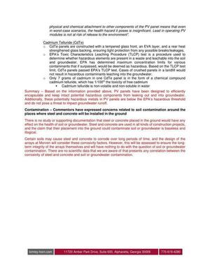 [PV panels have been designed to efficiently encapsulate and keep intact potential hazardous components from leaking out and into groundwater.]