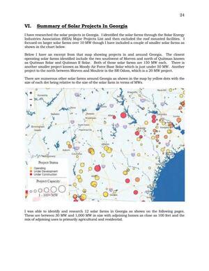 [Map: VI. Summary of Solar Projects In Georgia]