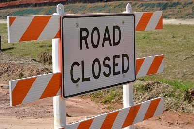 [GDOT Road Closed sign]