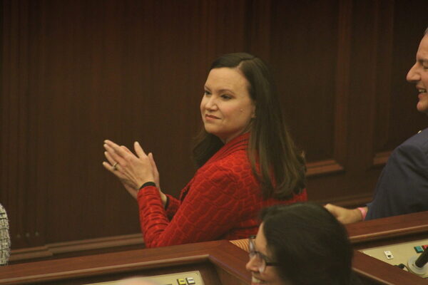 [Florida Attorney General Ashley Moody attending the designation of Sen. Kathleen Passidomo as the next Senate President on Oct. 19, 2021. Credit: Danielle J. Brown]