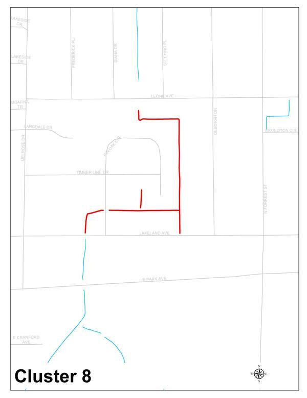 [Cluster 8: Lakeland Ave., Pin Oak Circle, One Mile Branch]