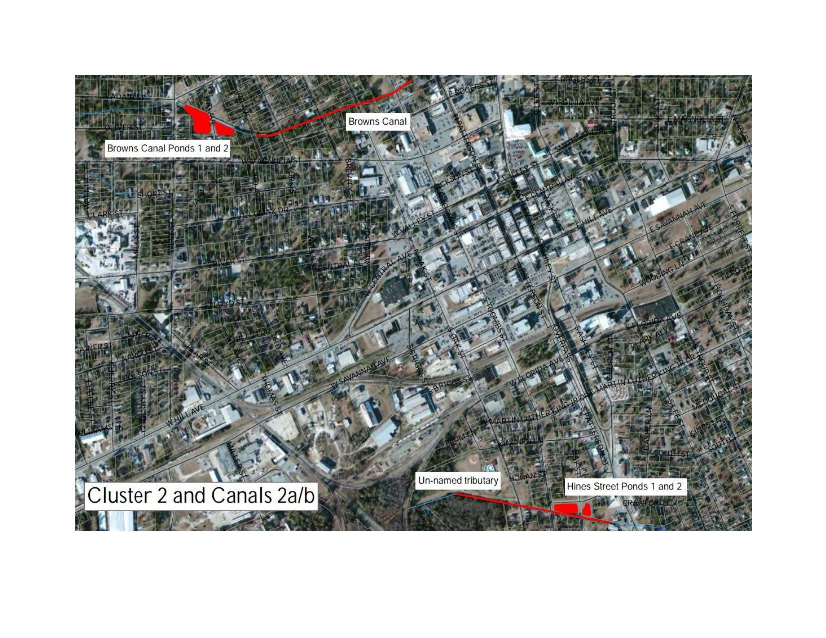 Cluster 2 and Canals 2a/b: Browns Canal Ponds 1 and 2, Hines Street Ponds 1 and 2, Dukes Bay Canal