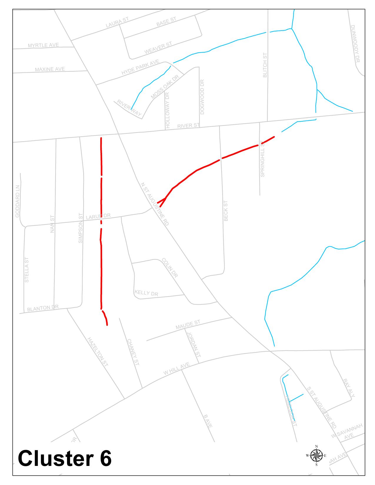 Cluster 6 and Canal 6a/6b: St. Augustine Road, Sugar Creek