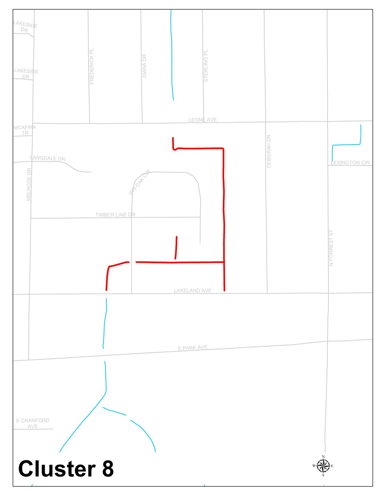 Cluster 8: Lakeland Ave., Pin Oak Circle, One Mile Branch