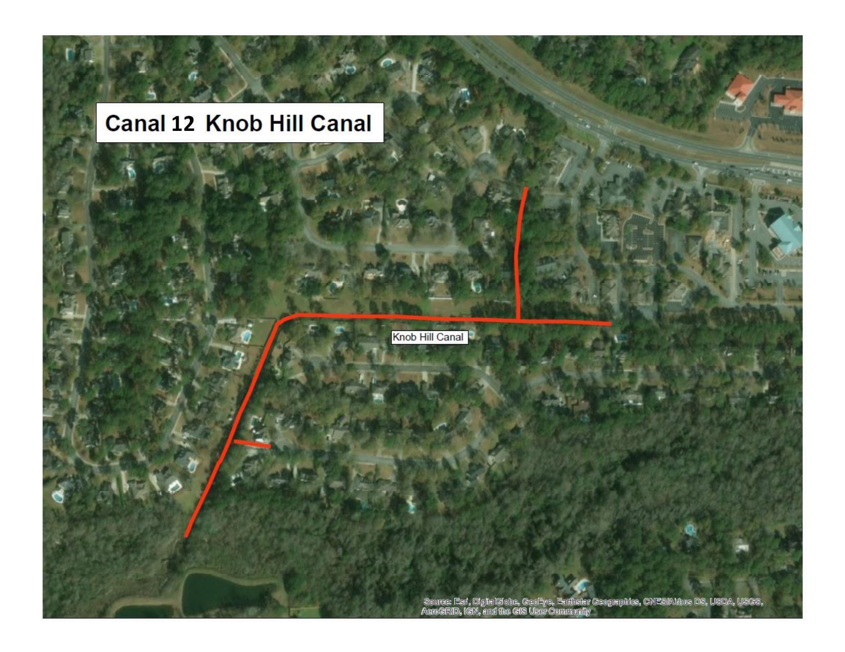 Canal 12: Knob Hill Canal into Three Mile Branch, 109 Knob Hill Dr.