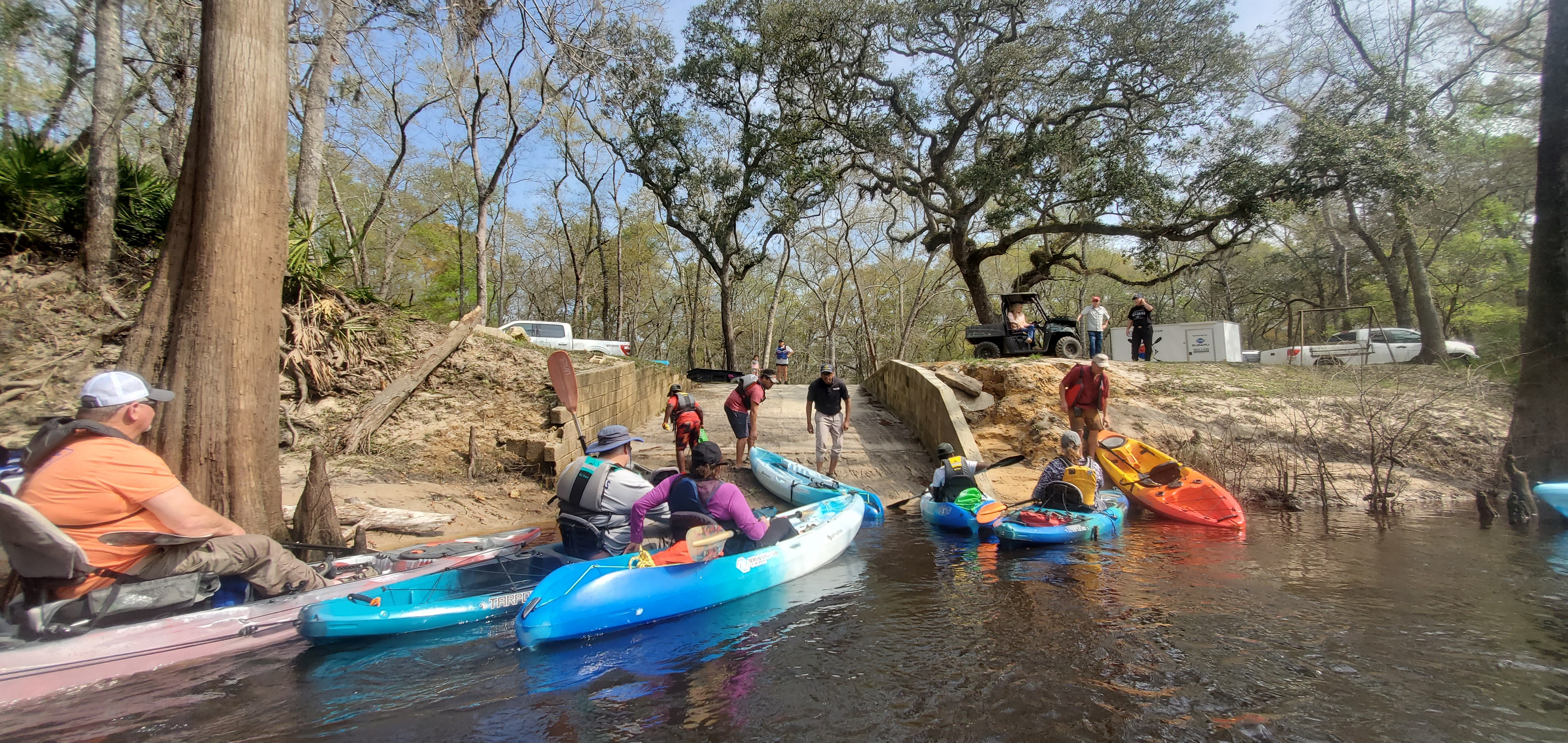 Chairman, Mayor, City Manager on Deloach Ramp, 11:13:14, 30.8380884, -83.3701976