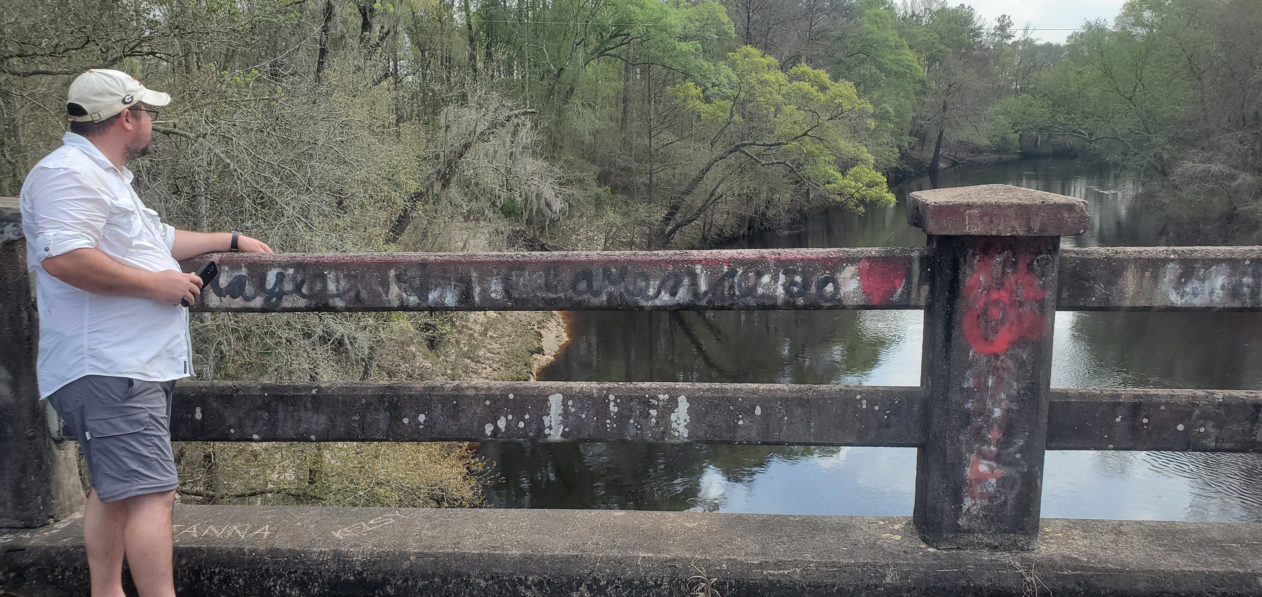 Spook Bridge railing, 14:56:26, 30.7898350, -83.4516626