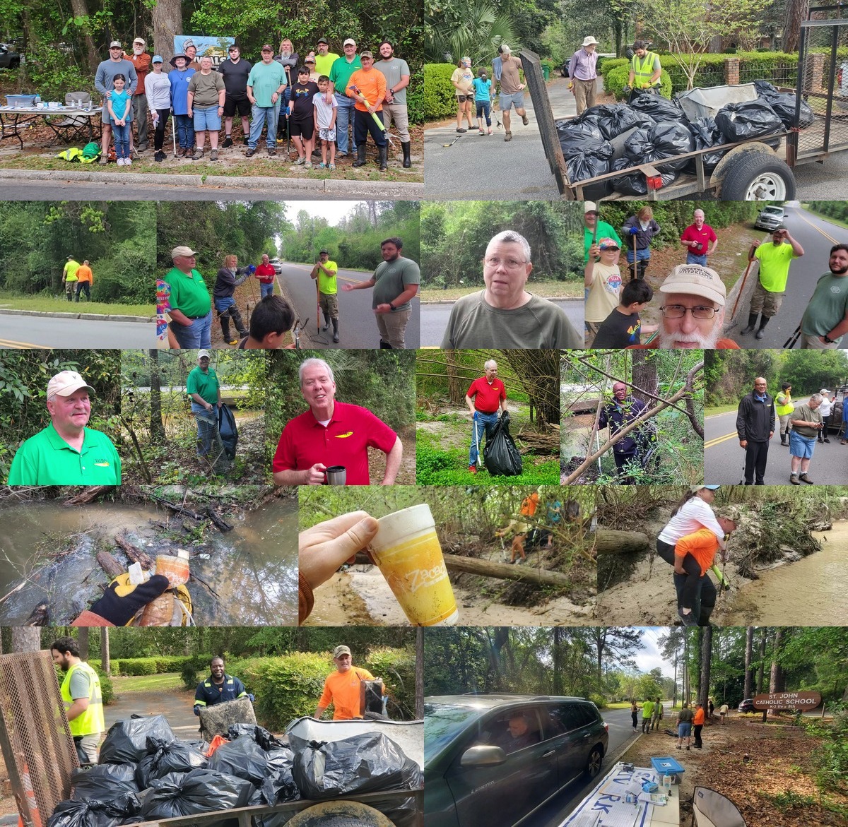 Collage @ Two Mile Branch Cleanup 2023-03-25