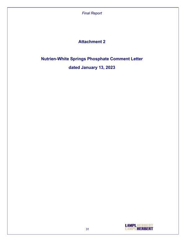 Attachment 2 Nutrien-White Springs Phosphate Comment Letter dated January 13, 2023