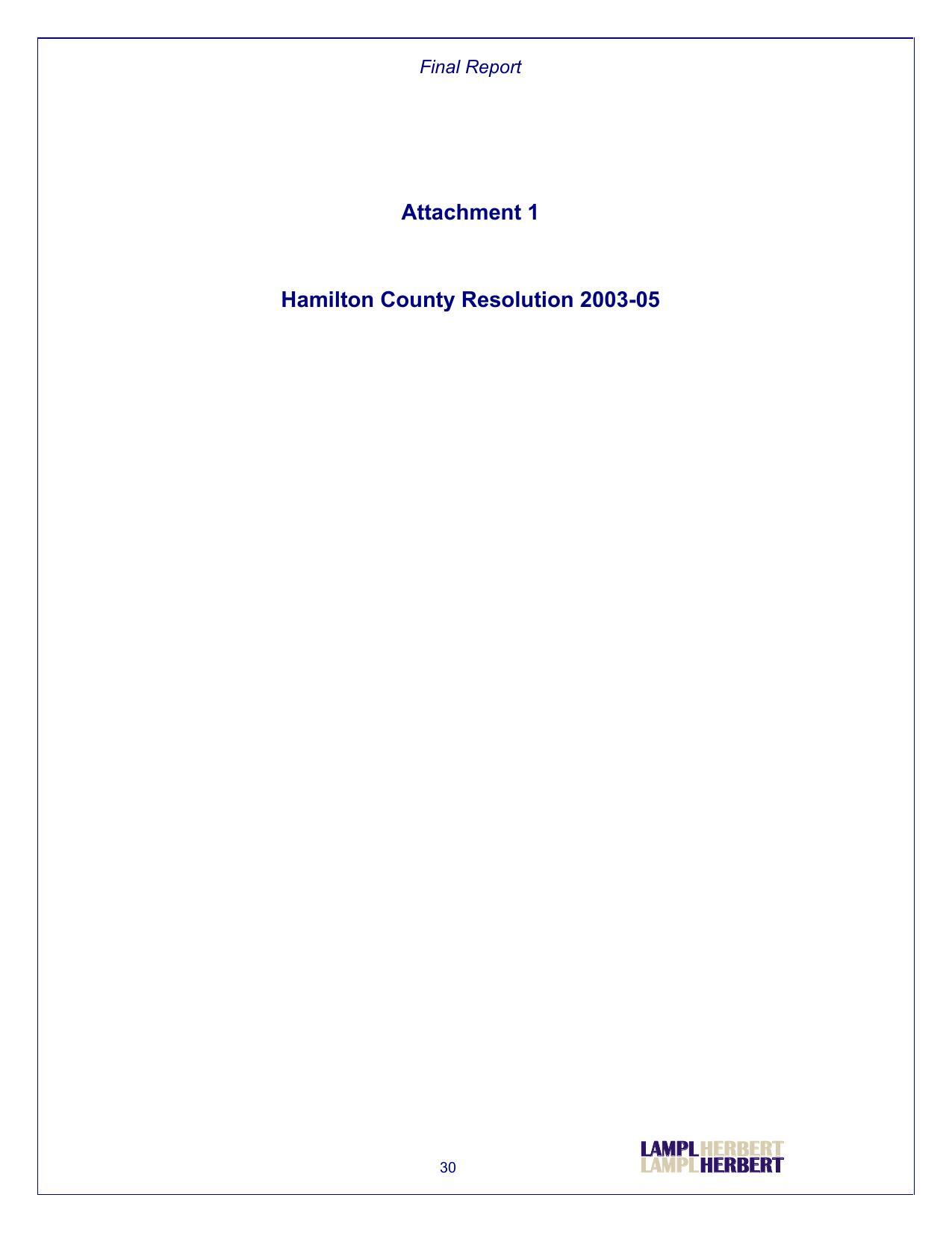 Attachment 1 Hamilton County Resolution 2003-05