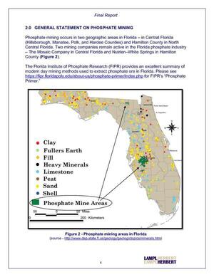 [2.0 GENERAL STATEMENT ON PHOSPHATE MINING w. Map of Phosphate Mine Areas]