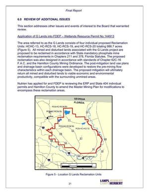 [6.0 REVIEW OF ADDITONAL ISSUES; Figure 5 - Location G Lands Reclamation Units]