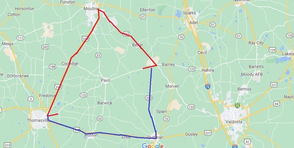 [GDOT Detour map for Barney to Pavo]