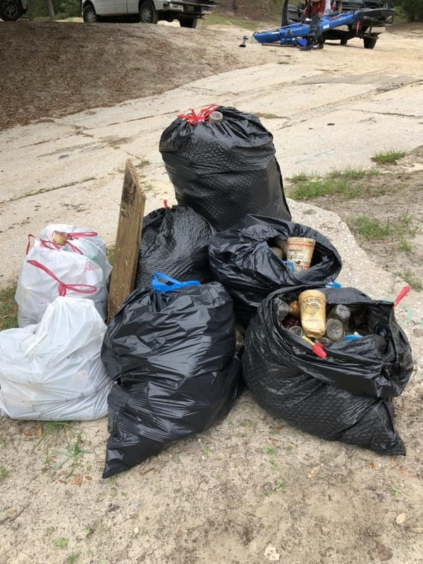 [Trash bags at Nankin Boat Ramp, and we had to leave a lot --Russell Allen McBride]