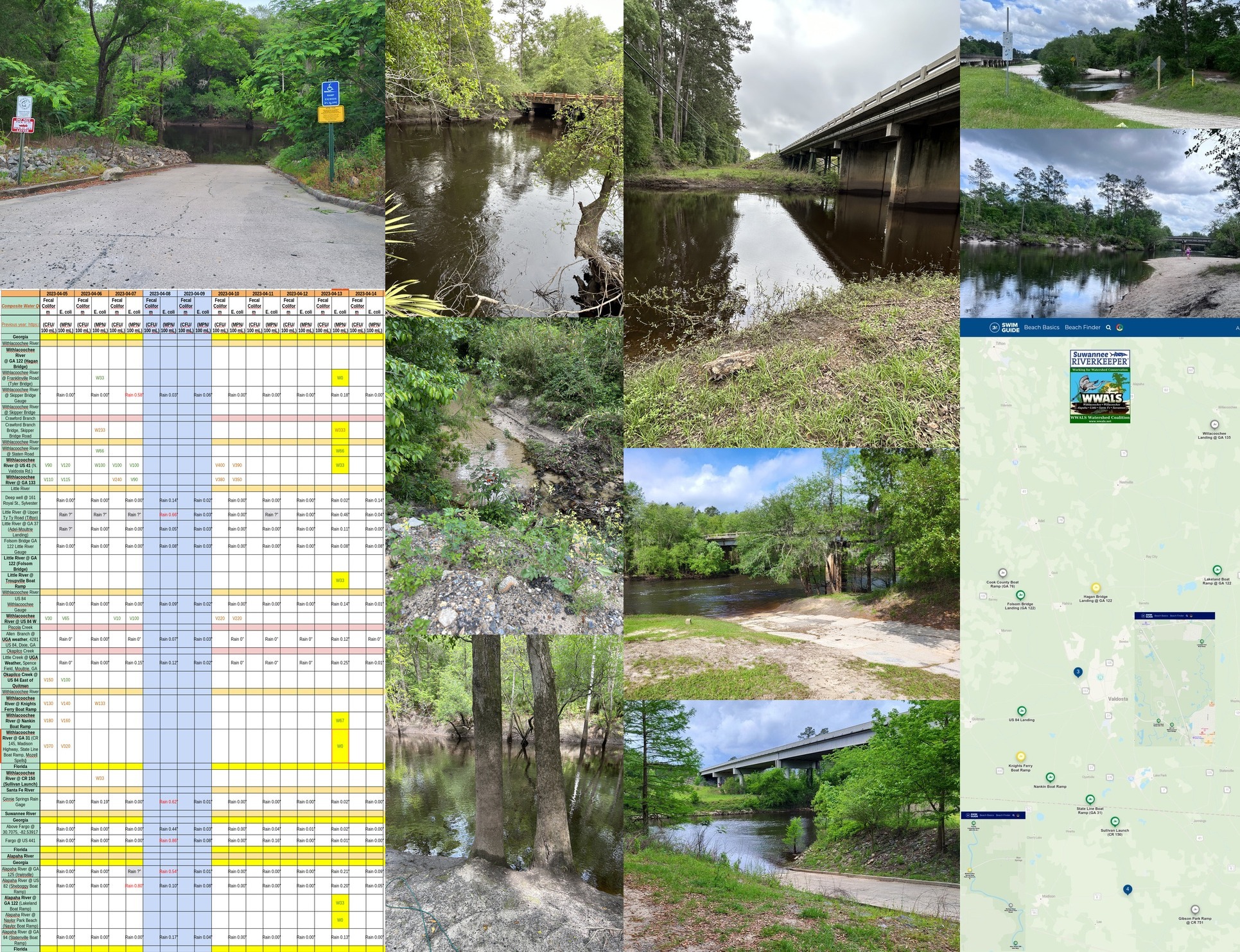 Chart, Rivers, Swim Guide Map 2023-04-13