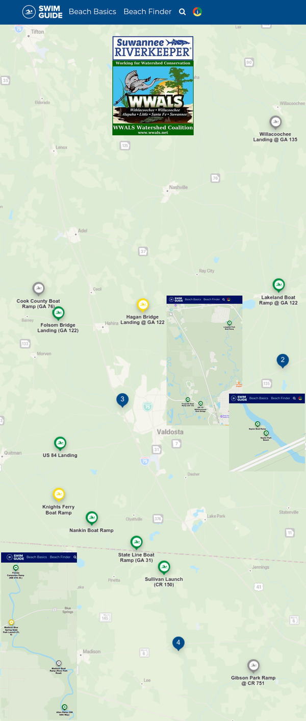 [Naylor Beach and Boat Ramp in Swim Guide Map]