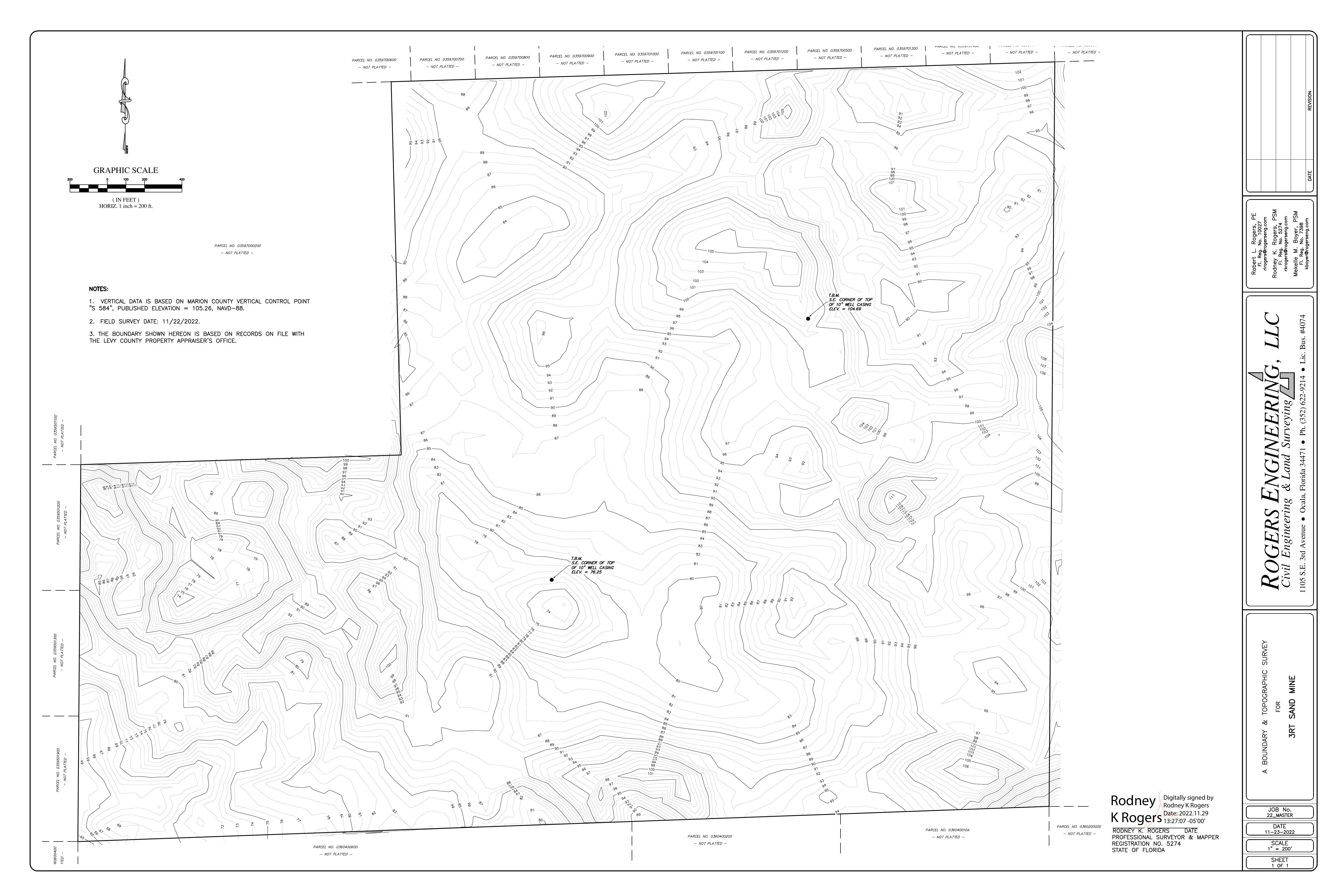 A Boundary & Topographic Survey for 3RT Sand Mine