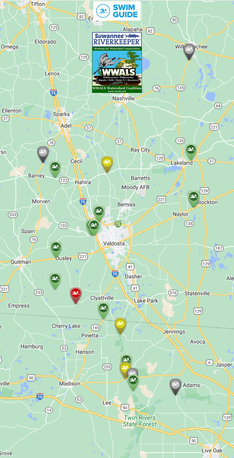 Map: Bad Nankin Boat Ramp, Withlacoochee River, Swim Guide 2023-04-27