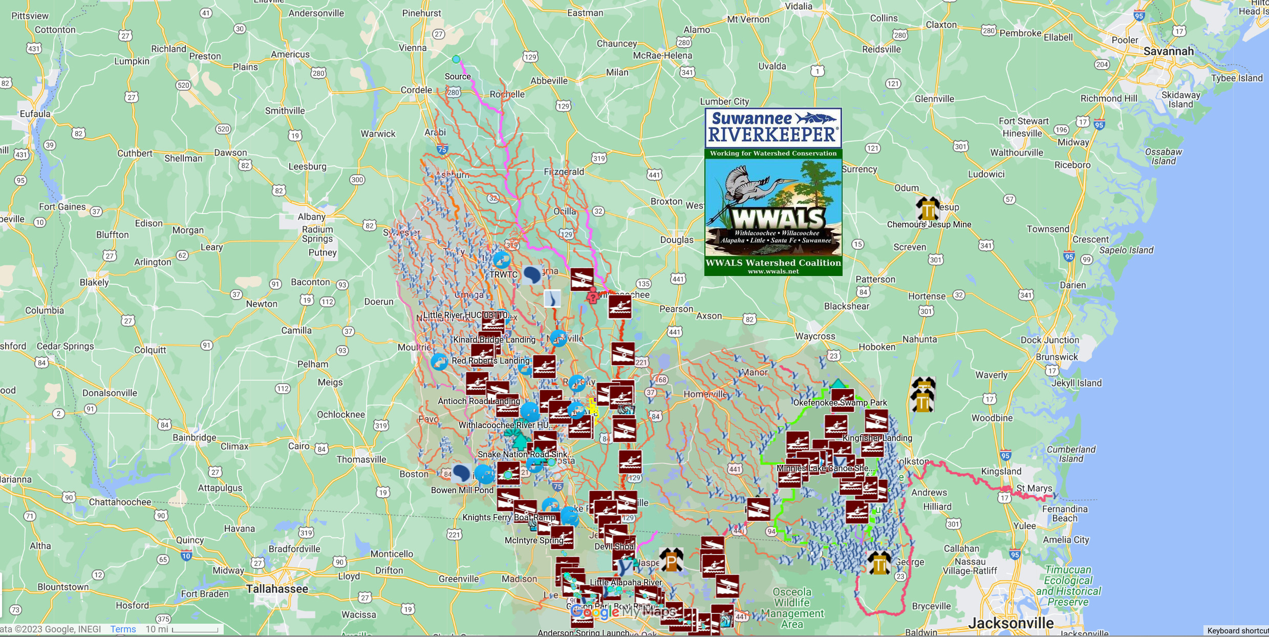 Map: Suwannee River Basin in Georgia