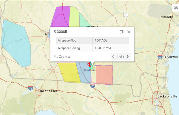 R-3006D Moody AFB to Lakeland and Naylor in the Alapaha River Basin