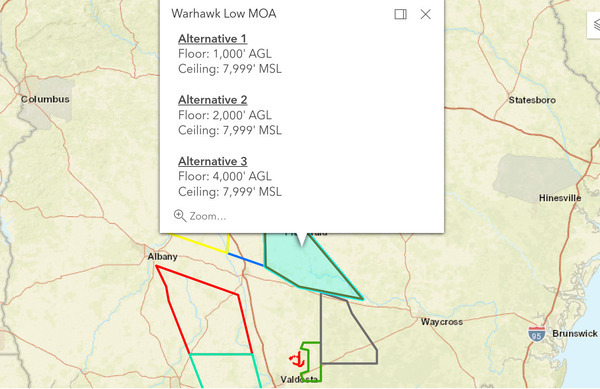 Warhawk Low MOA: Around Fitzgerald, in the Alapaha, Satilla, and Altamaha River Basins