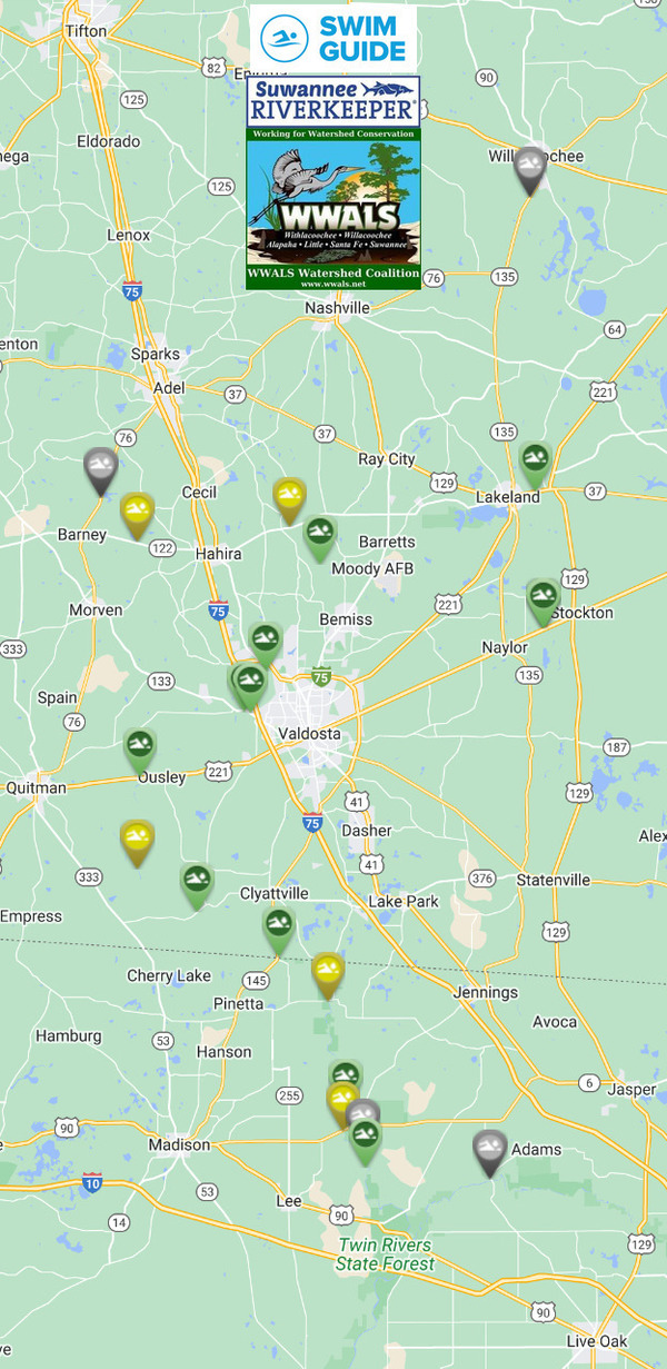 [Map: Clean Withlacoochee River, Swim Guide 2023-05-25]