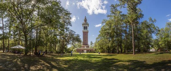 [Carrillon tower at Stephen Foster Folk Culture Center State Park --Florida State Parks]